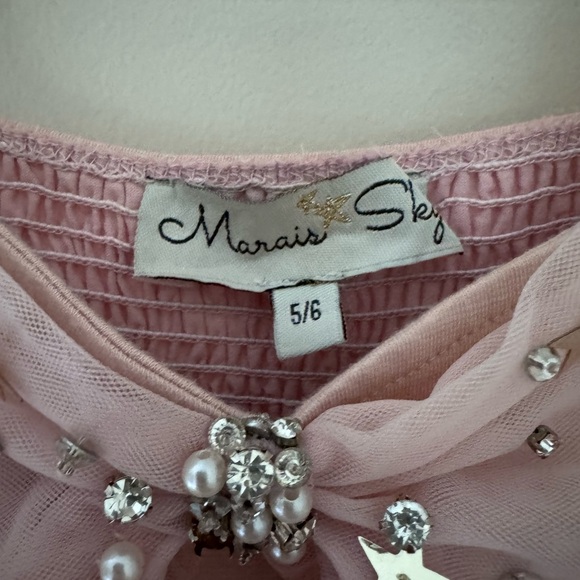 Marias Sky Butterfly Tulle Pink Princess Dress Excellent Condition Sz 5/6 - Picture 4 of 8